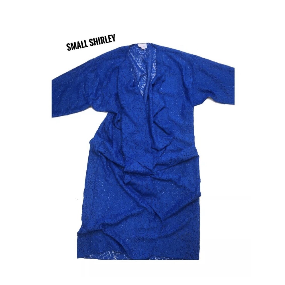 Small LuLaRoe Shirley Kimono Royal Blue Lace Fits 0/8